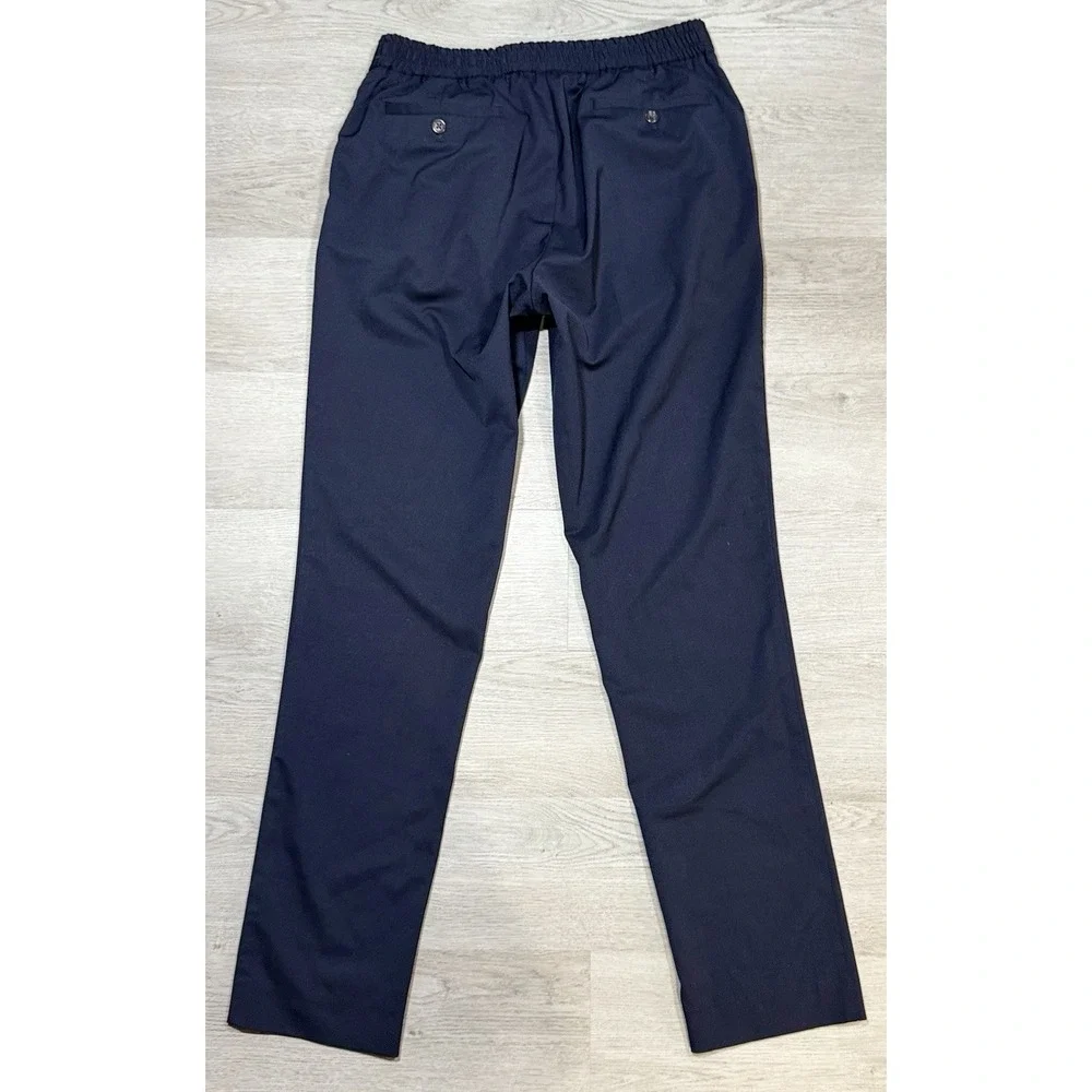 Polo Ralph Lauren Pleated Stretch Twill Trousers Mens 32x33 Navy Blue Drawstring